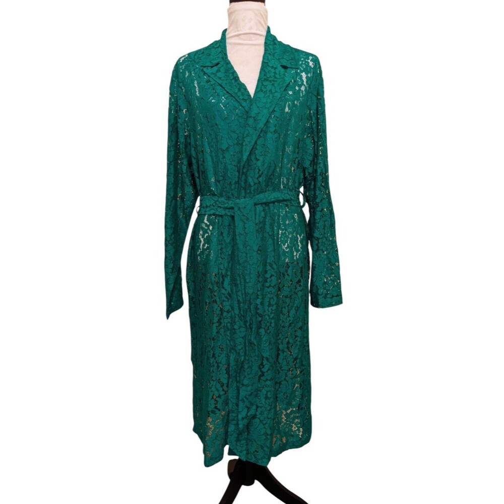 TORRID Kelly Green Lace Trench Duster Jacket 3x